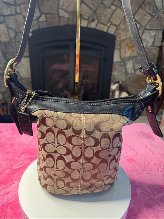 Coach Handbags - Coach Bleeker Canvas/Leather Duffel Bag - Thick Leather, Heavy Hardware